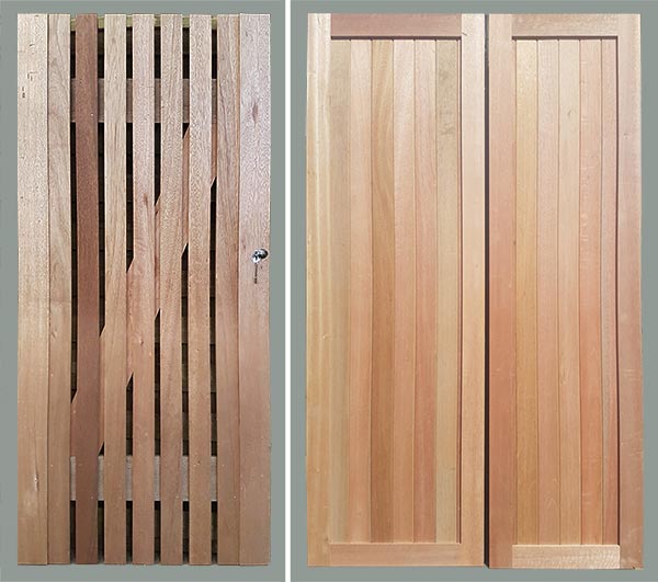 Meranti gate and internal doors