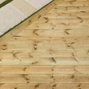 Softwood decking + hardwood