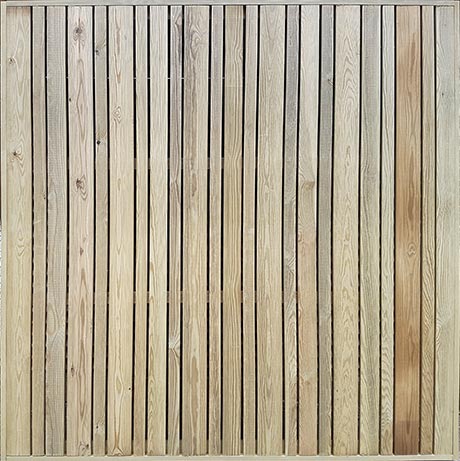 Vertical slatted trellis London - treated redwood