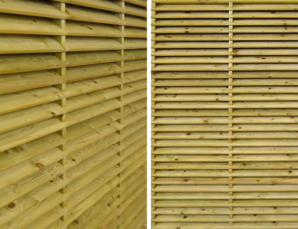 Louvred fencing panel London